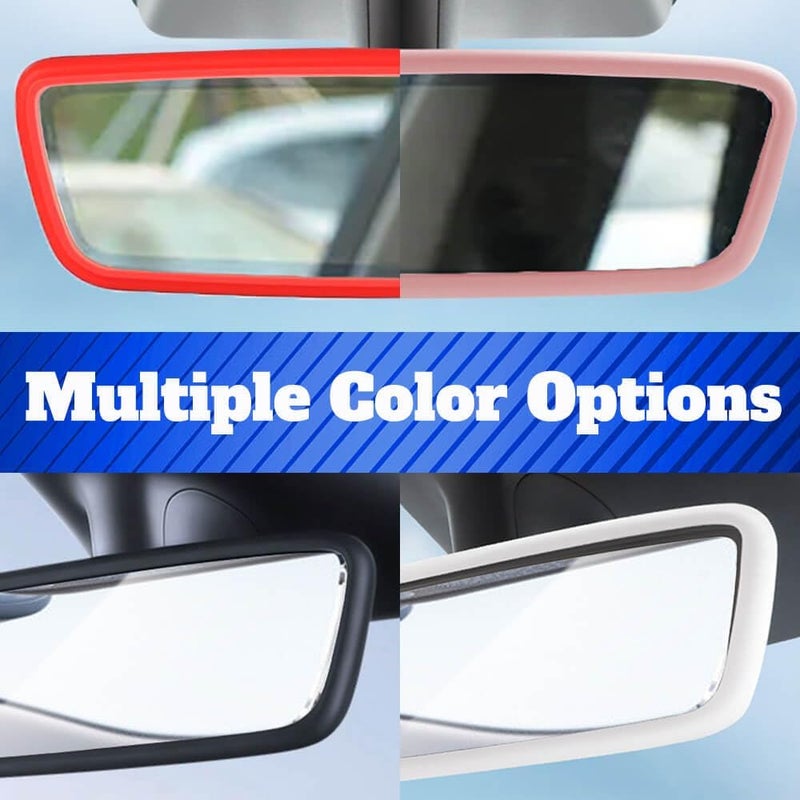 Yeapop 2Pcs Silicone Protector Frames of Screen and Rear View Mirror for Tesla Model 3 2017-2023 and Model Y 2019-Feb.2025. (Red) - Image 4